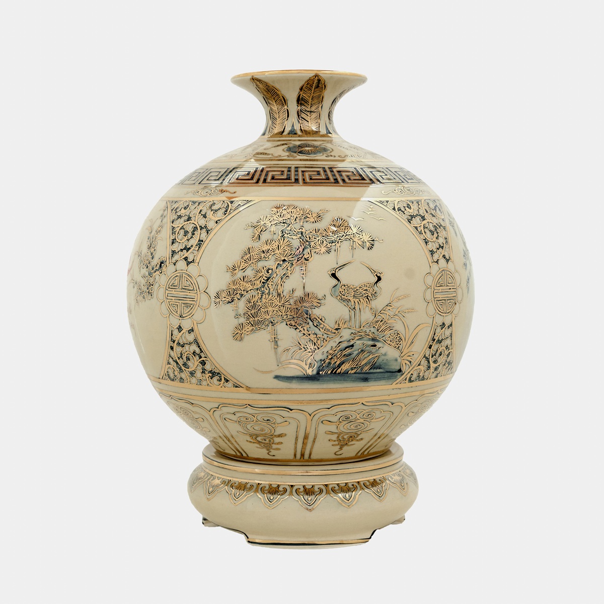 Bình hút lộc Bốn mùa phú quý vẽ vàng 1 Bình hút lộc Bốn mùa phú quý vẽ vàng 1