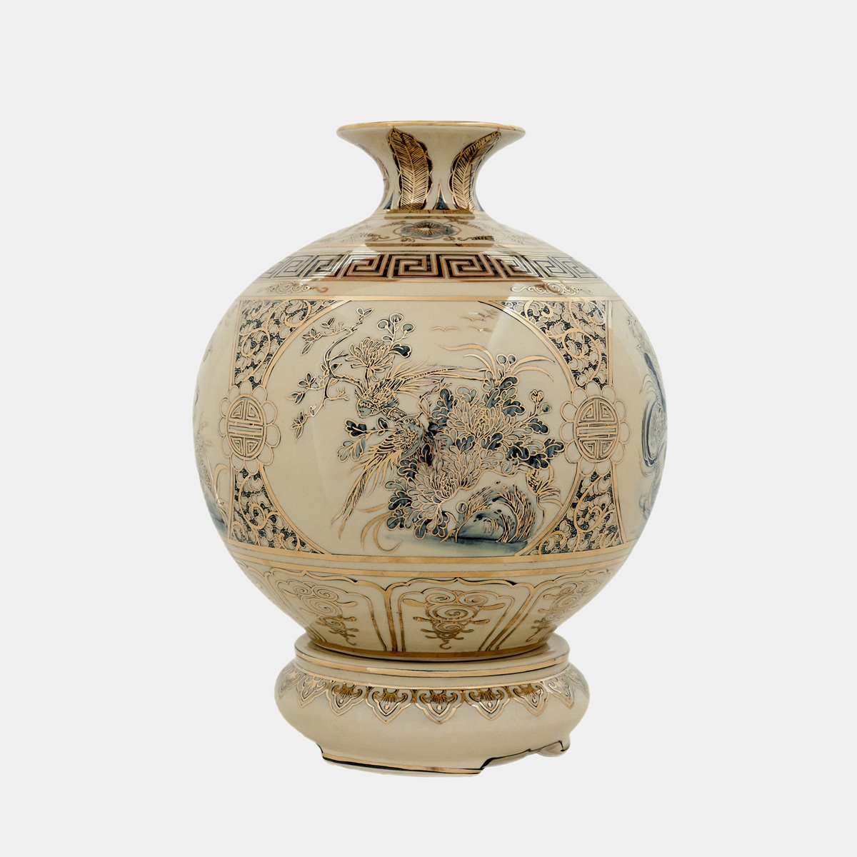 Bình hút lộc Bốn mùa phú quý vẽ vàng 2 Bình hút lộc Bốn mùa phú quý vẽ vàng 2