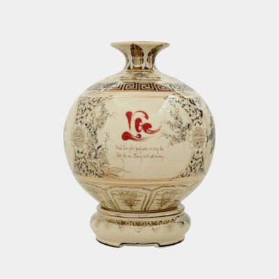 Bình hút lộc Bốn mùa phú quý vẽ vàng 4