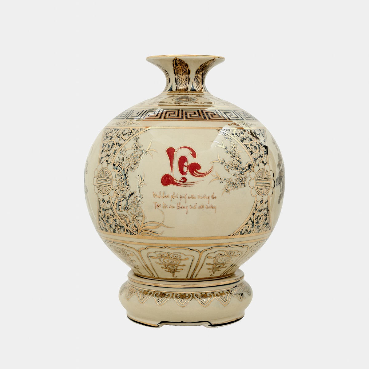 Bình hút lộc Bốn mùa phú quý vẽ vàng 4 Bình hút lộc Bốn mùa phú quý vẽ vàng 4