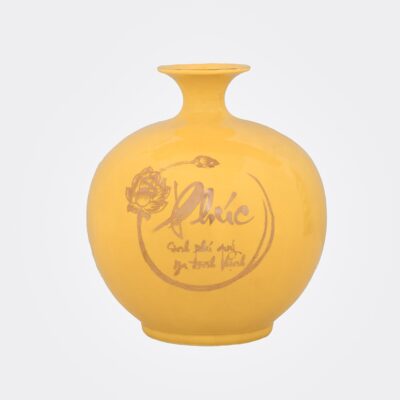 Bình hút lộc men màu vẽ vàng mẫu b 1