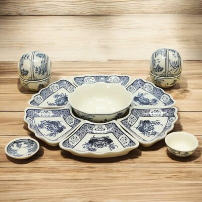 Bộ đĩa trang trí Chu Đậu cho gia đình