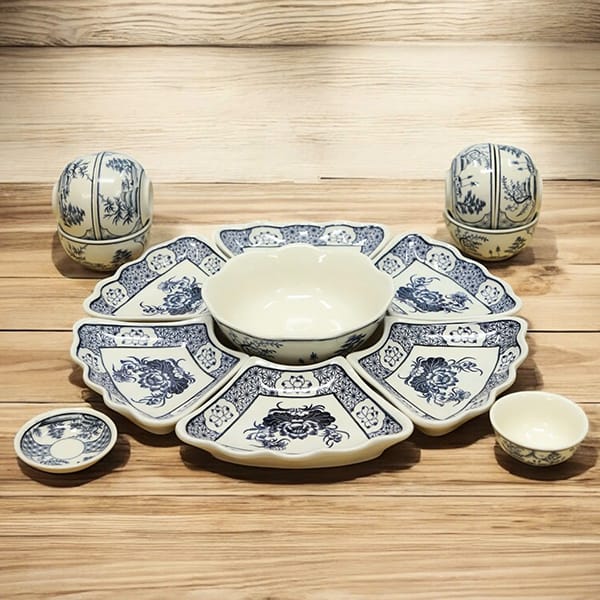 Bộ đĩa trang trí Chu Đậu cho gia đình